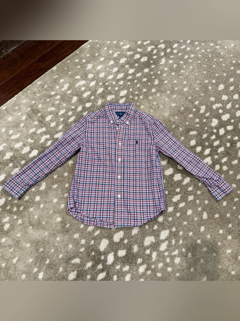 Boys Bundle (2) Ralph Lauren/Class Club Red/Blue Plaid Button-Down Shirt. Size 5